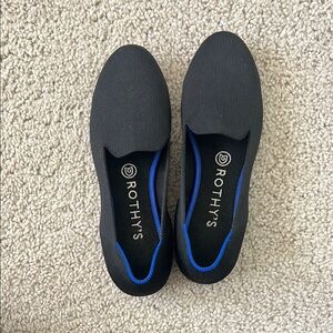 Rothy's Black and Blue Loafers Slip-Ons